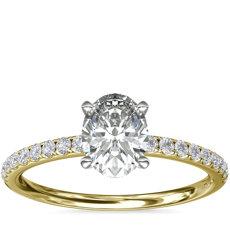 Riviera Pave Diamond Engagement Ring in 18k Yellow Gold (.15 ct. tw.)